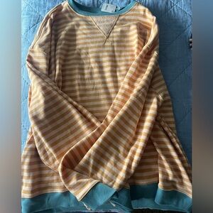 NWT Free People Striped Oversized Crewneck